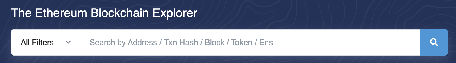 A screenshot of Etherscan’s search bar.