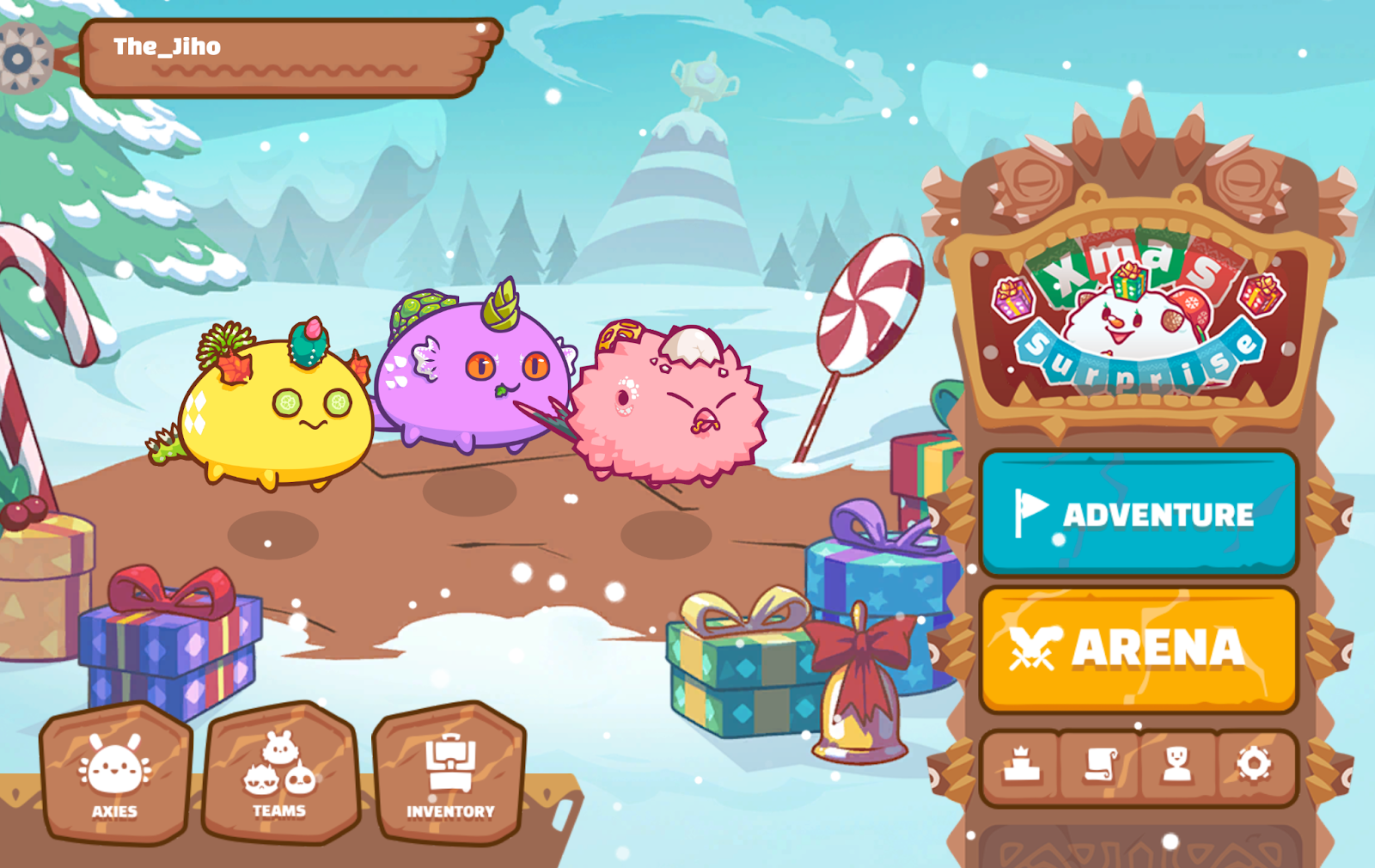 An Axie Infinity game screen.