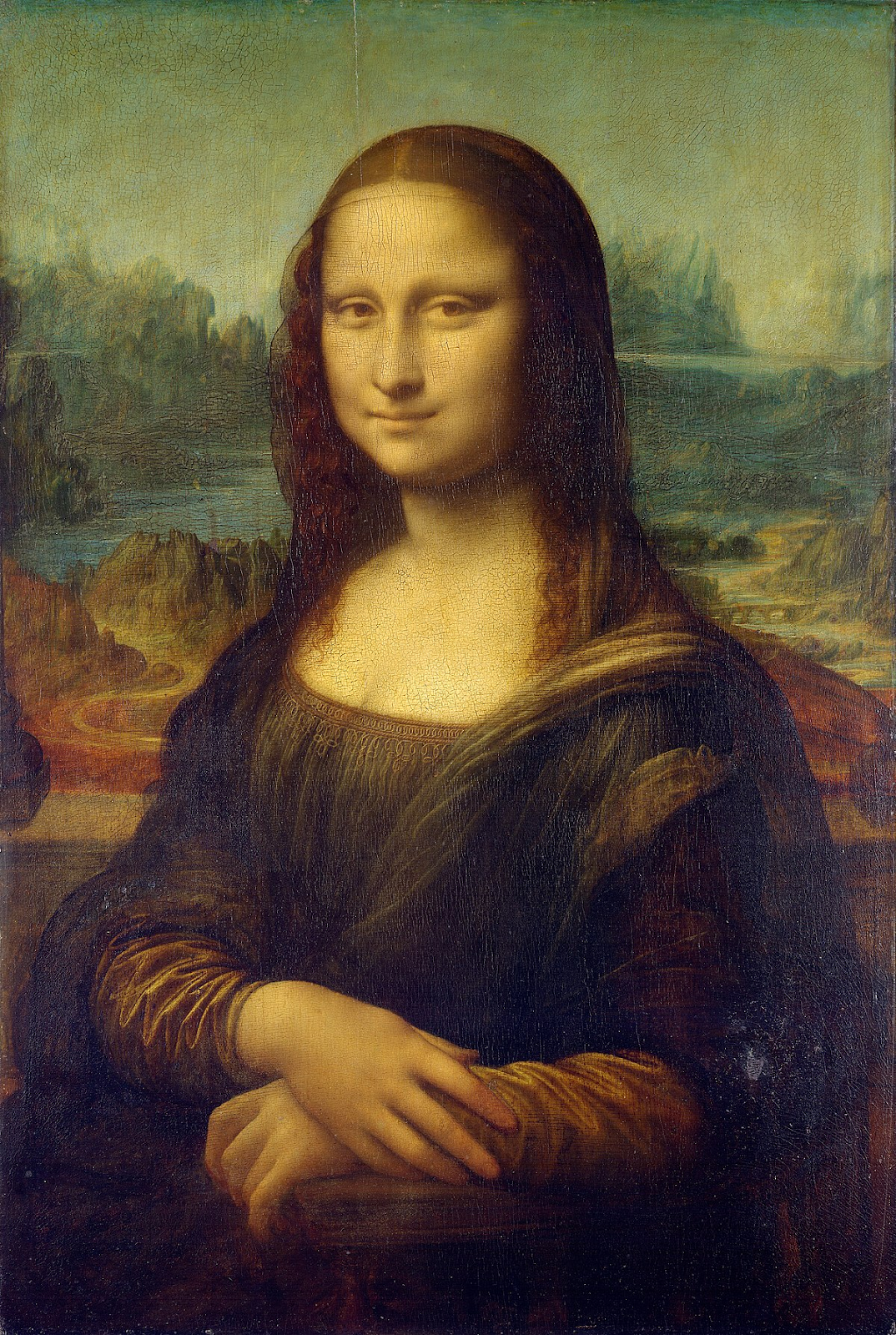 A painting of the Mona Lisa.