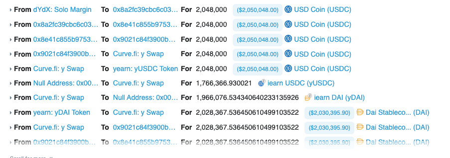 A picture of a crypto arbitrage transaction that yielded $16,000 in profit.
