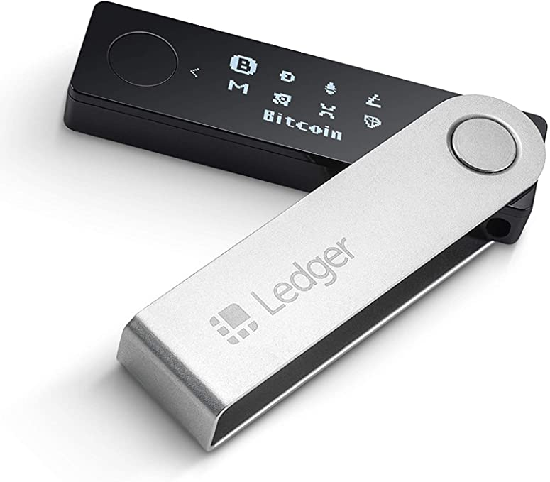 A picture of a Ledger hardware wallet.