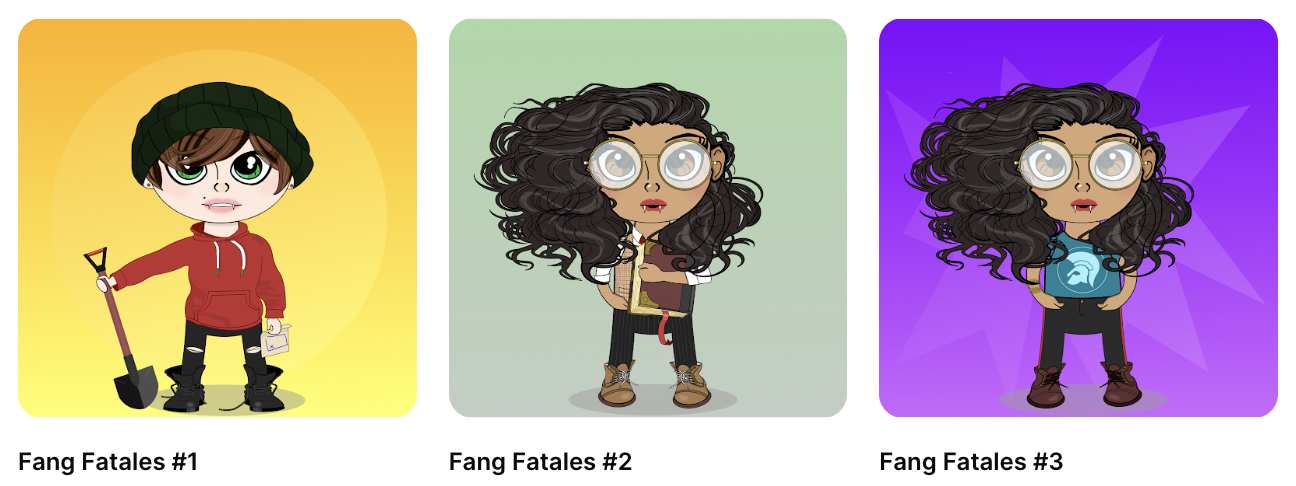 An image of several Fang Fatales NFTs.