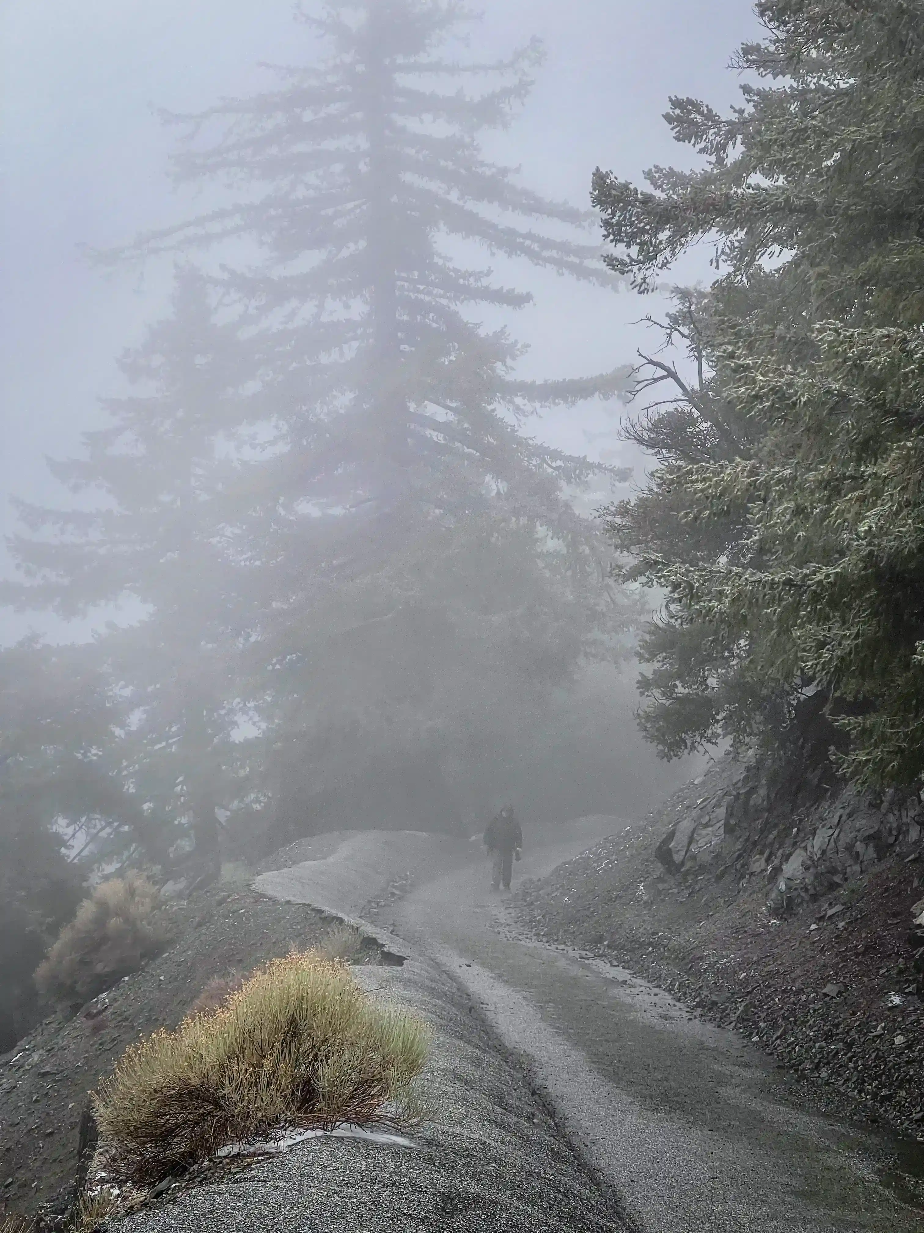San Antonio Falls - fellow coming down from the fog