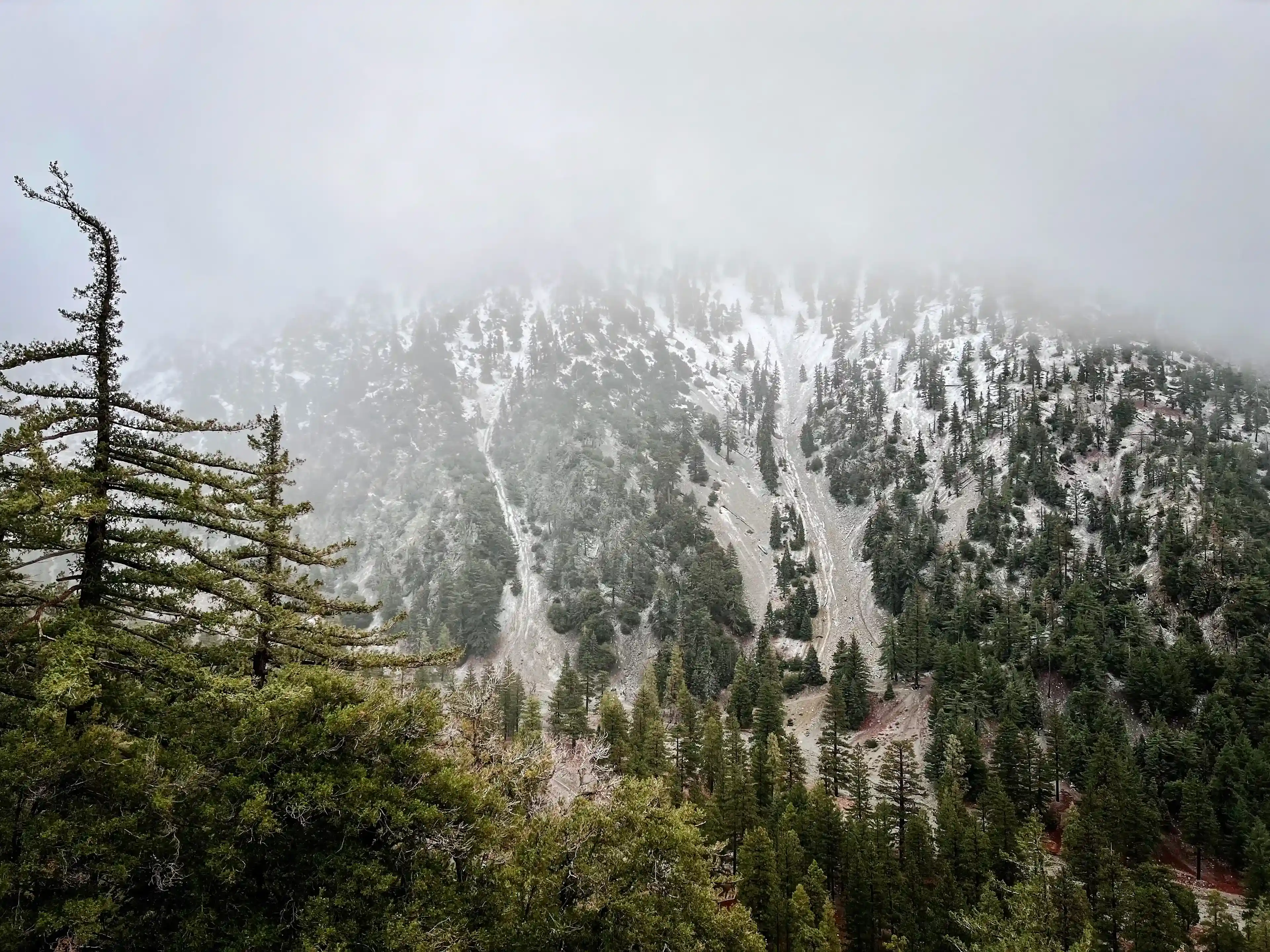 San Antonio Falls - mountains in fog