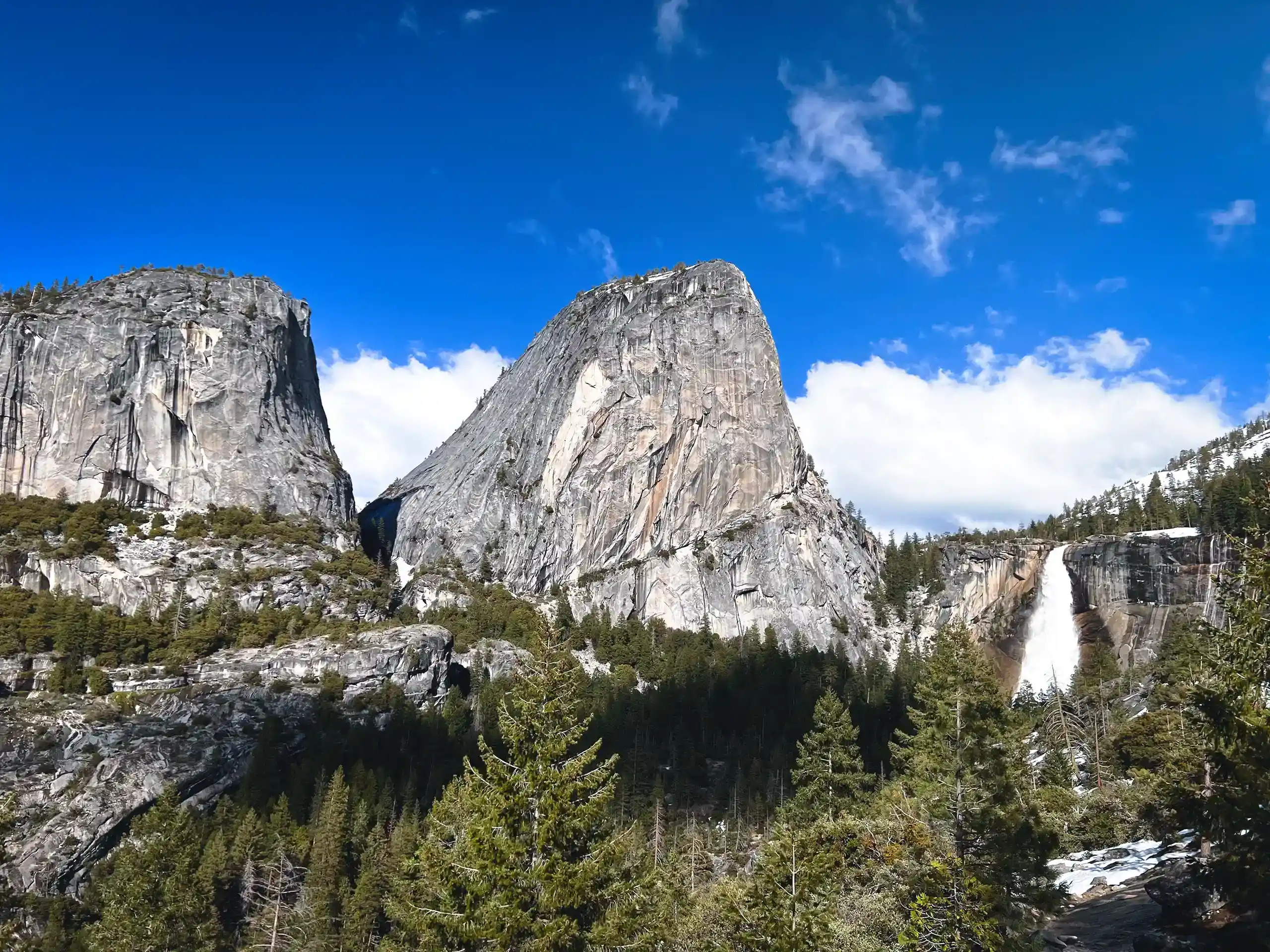 Nevada falls and Liberty Cap view from Clark point.