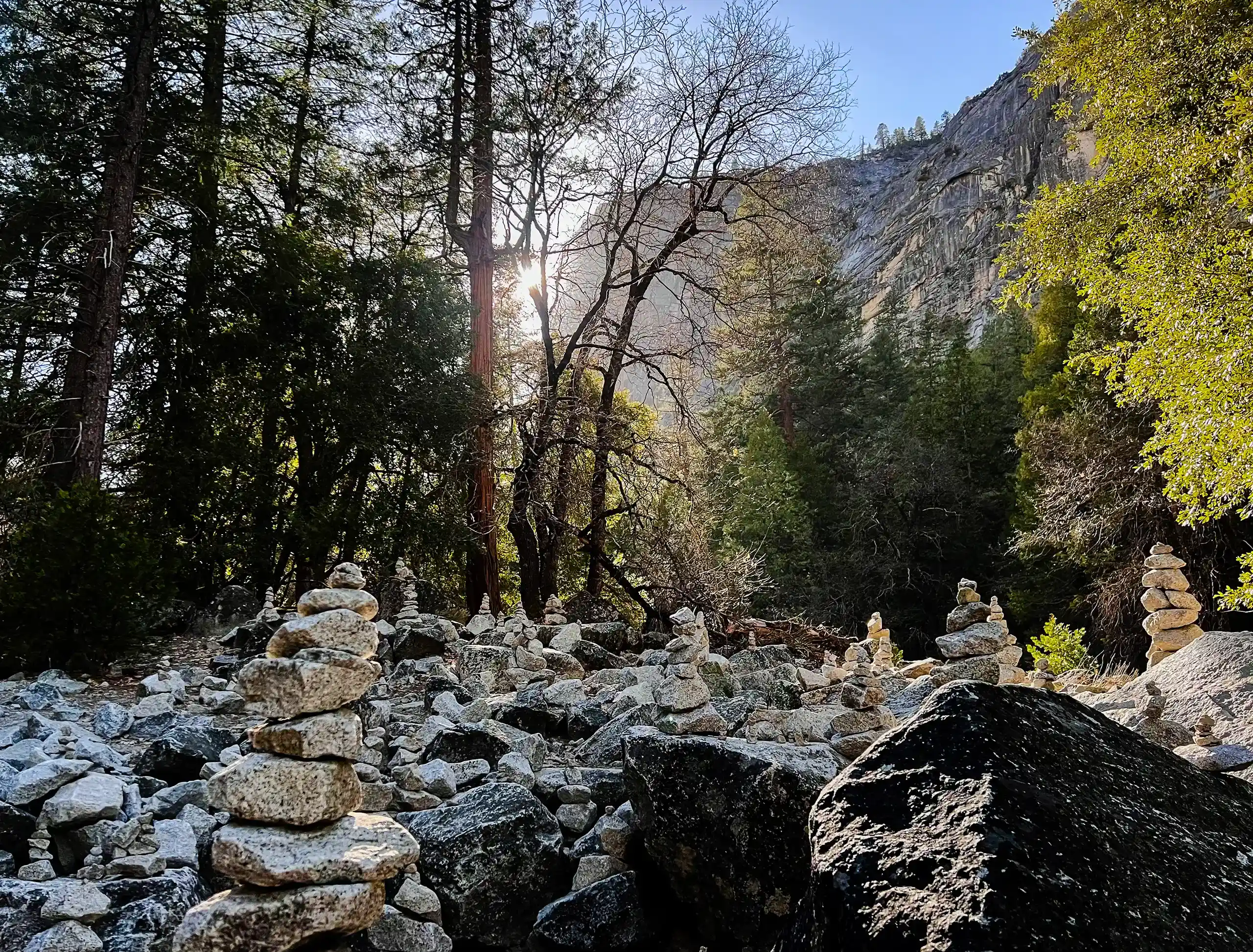Rock statue garden