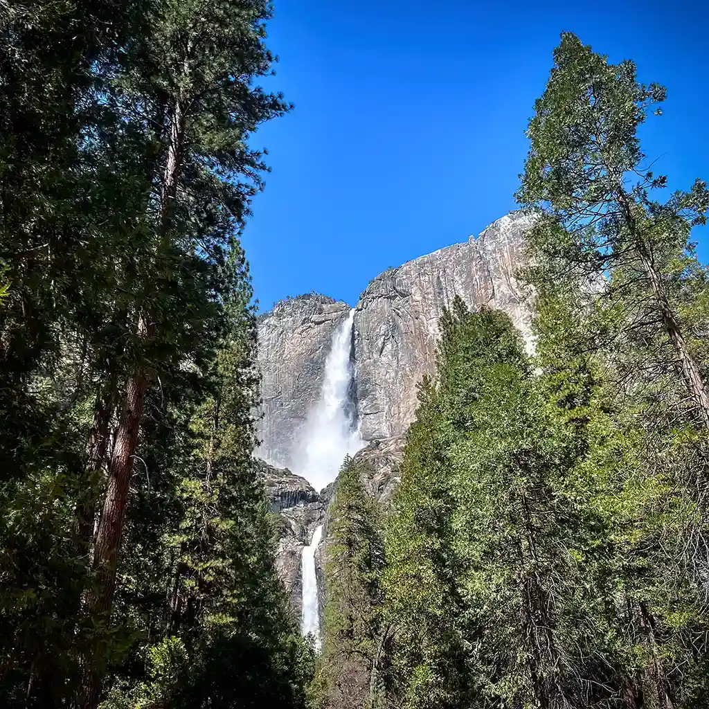 Yosemite Falls from beneath