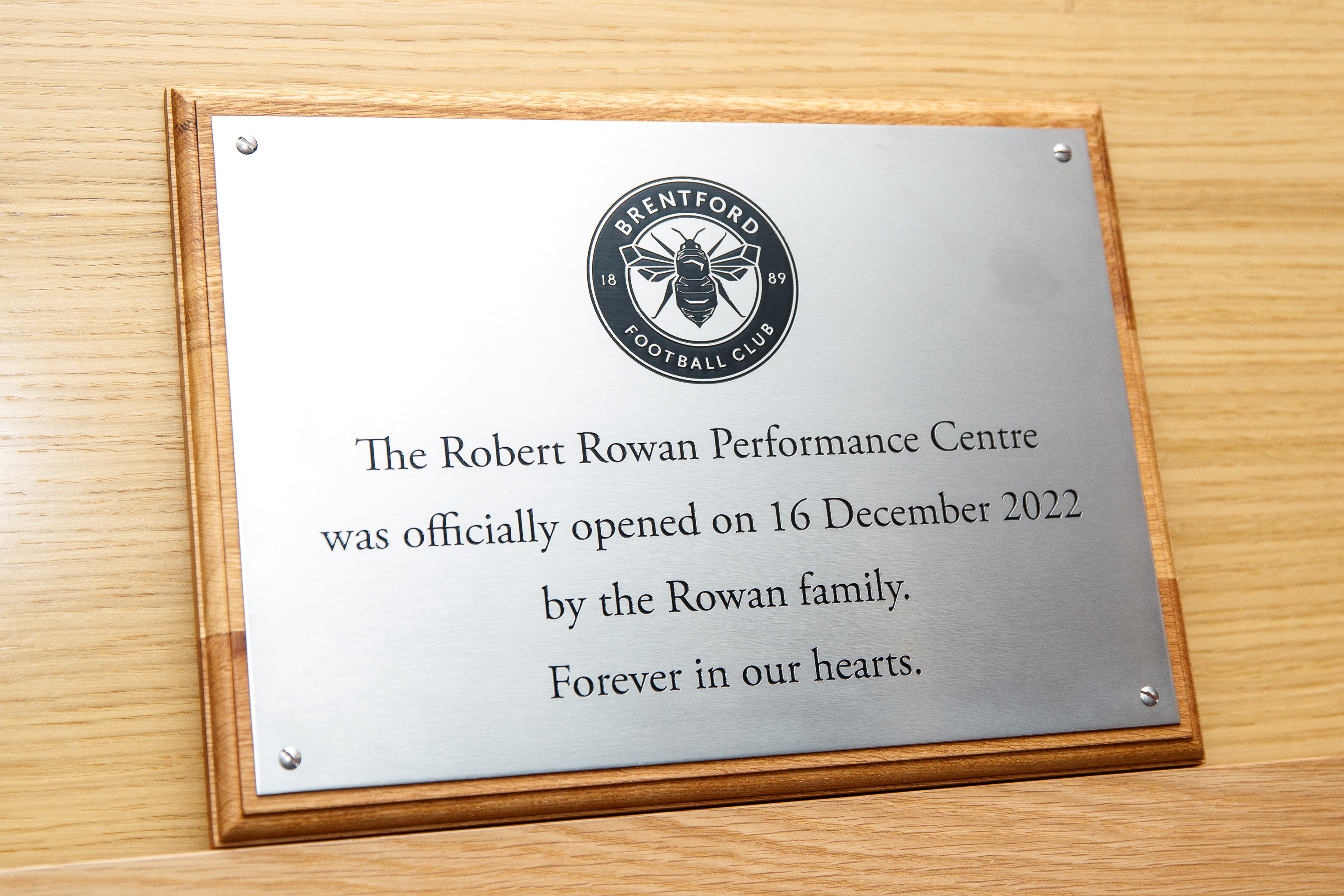 Robert Rowan Performance Centre plaque