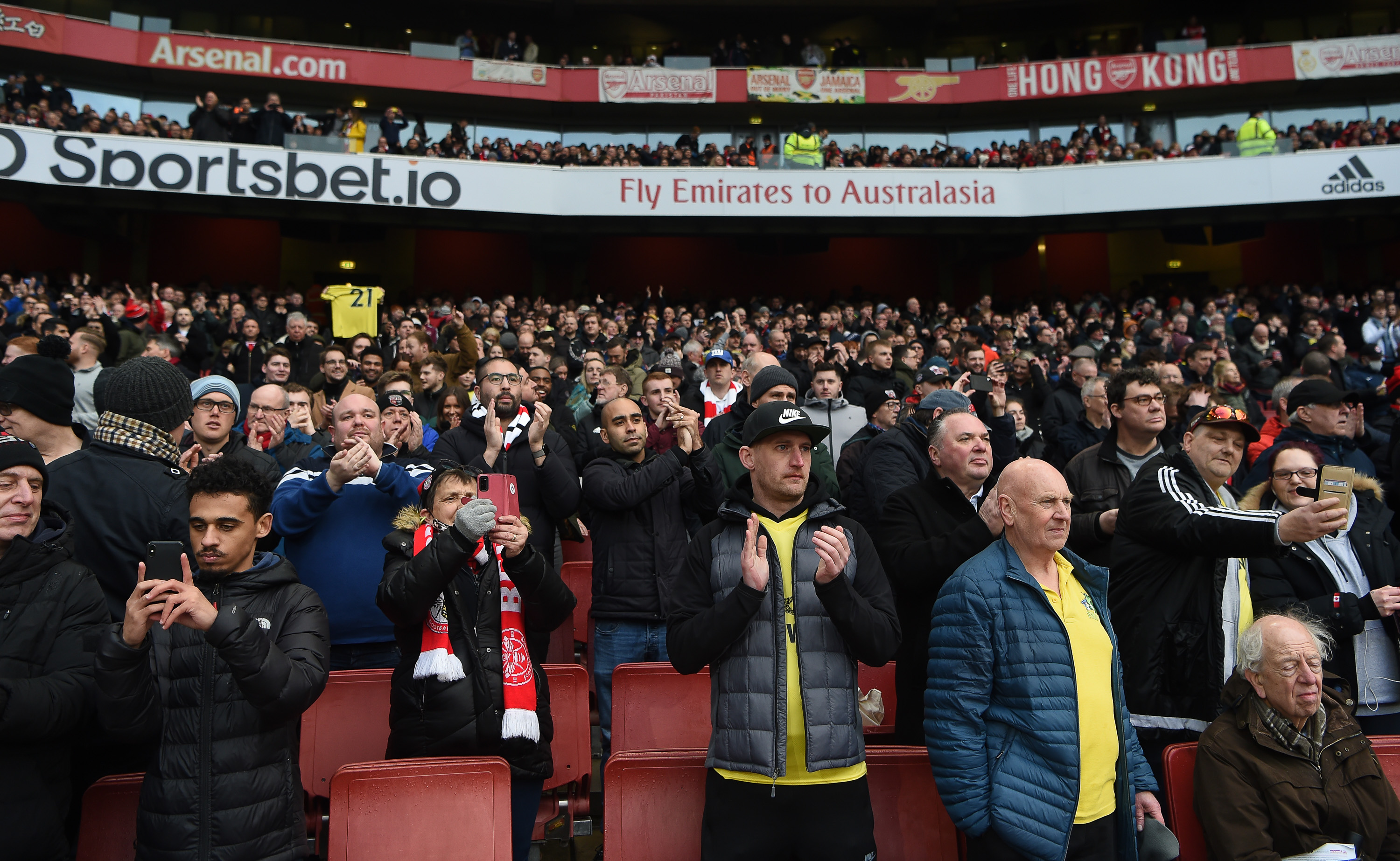 Brentford fans at Arsenal