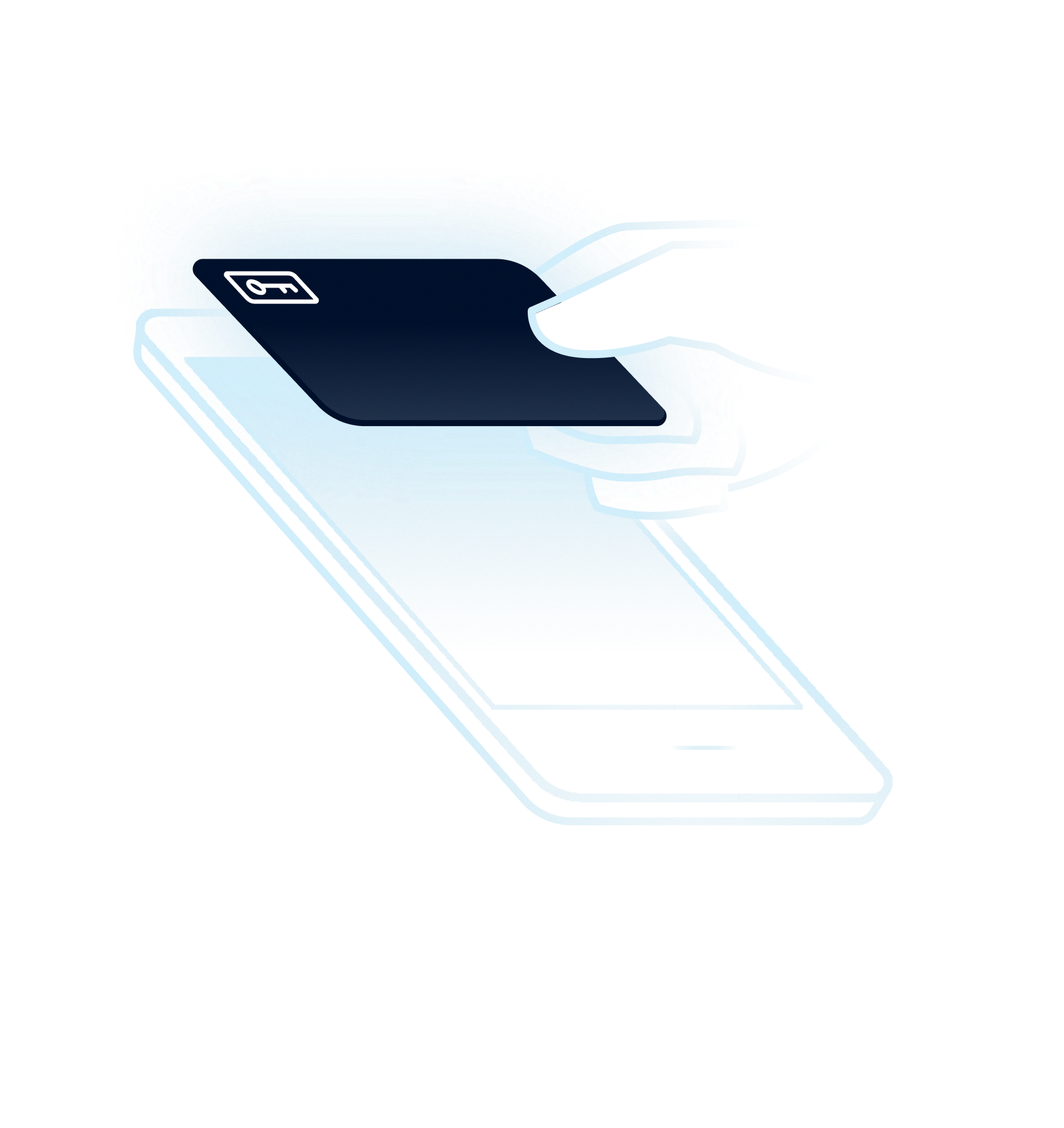 Person tapping their card to a phone