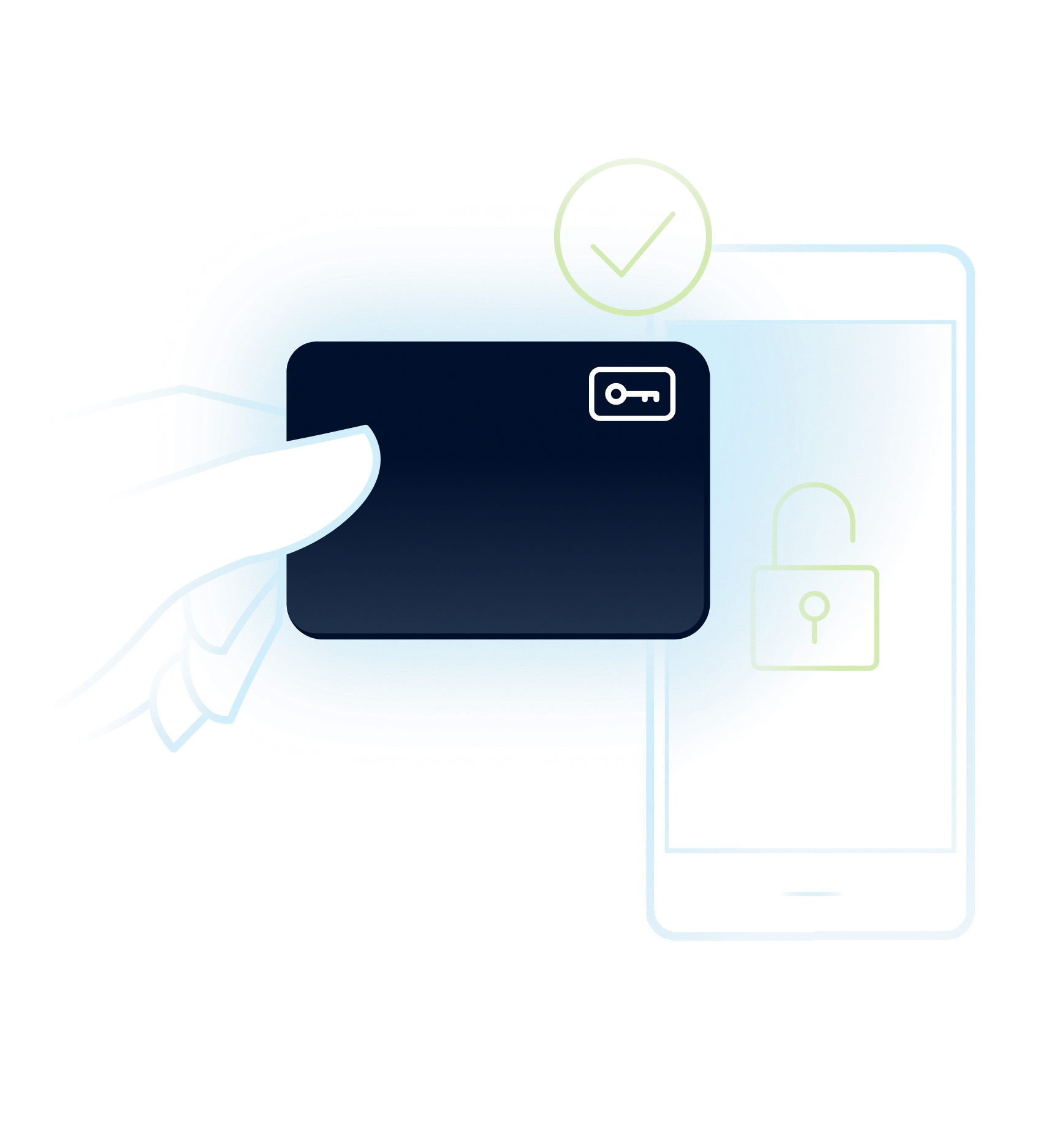 Person tapping their card to a phone