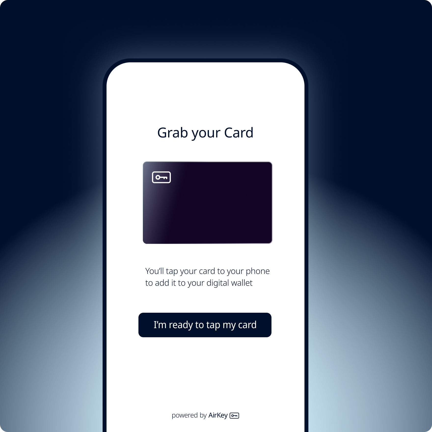 Phone mockup for step: Take Out Card