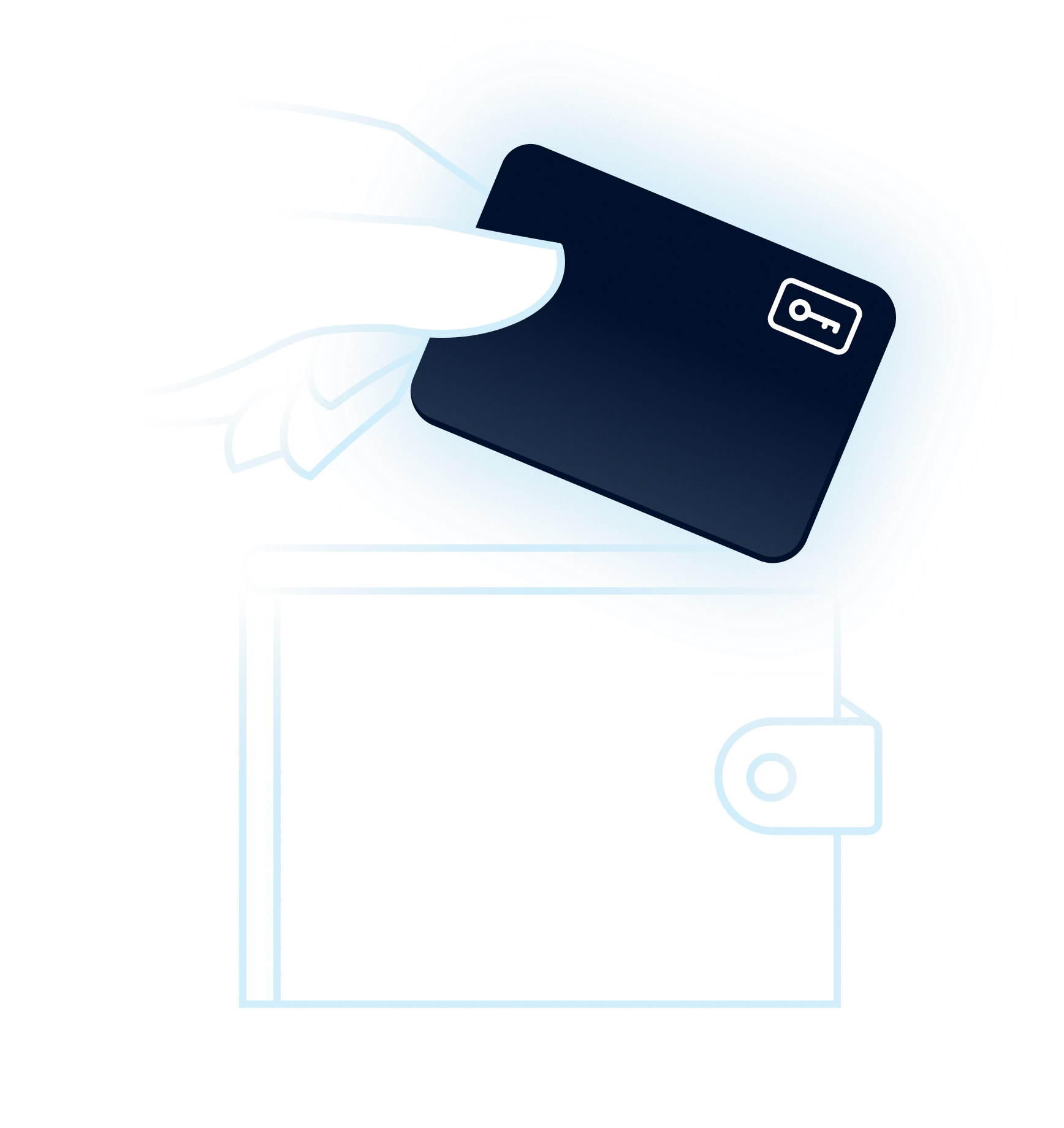 Image of someone taking their credit card out of their wallet