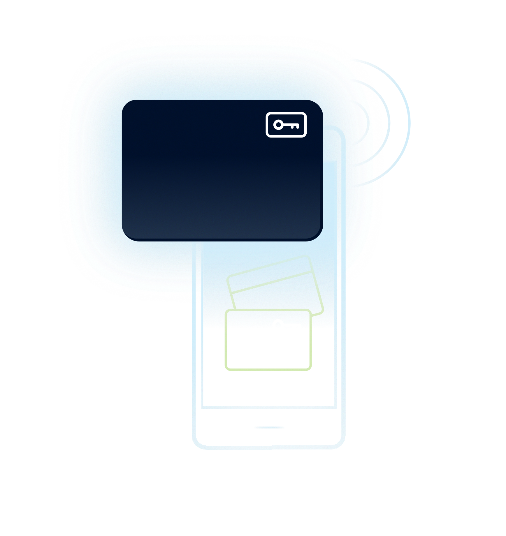 Illustration of a card and phone representing digital wallet provisioning