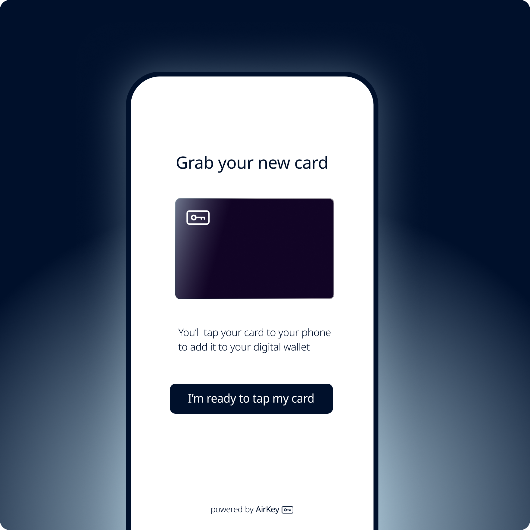 Phone mockup for step: Take Out Card