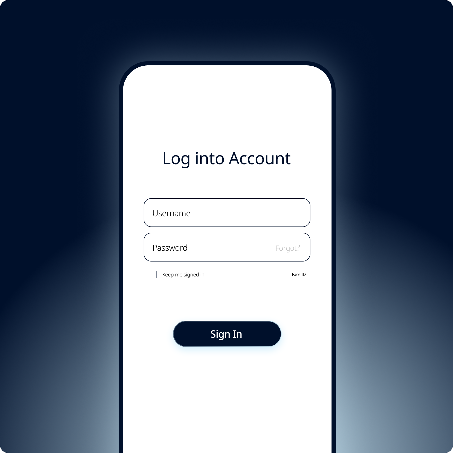 Phone mockup for step: Initiate Login