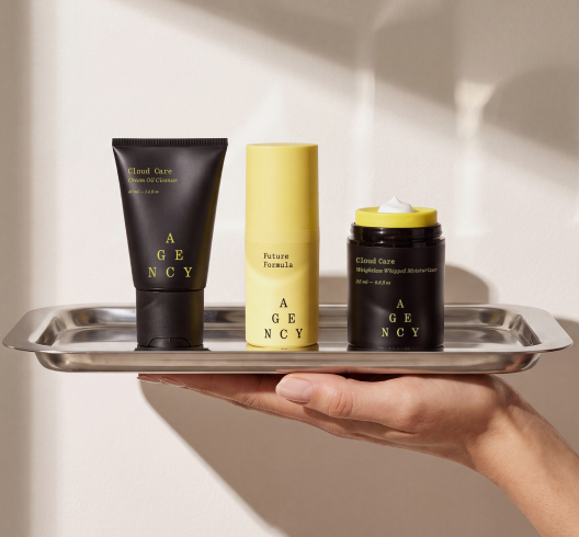 Products on a tray