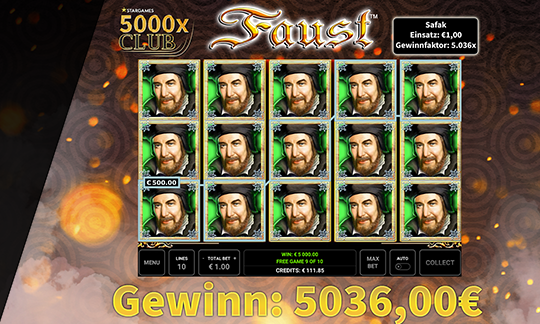 Safak Gewinn 5000x Club StarGames