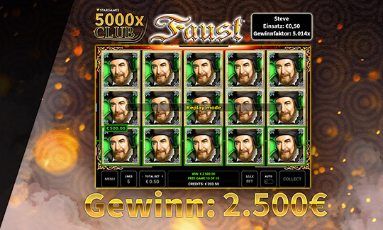 Steve 5000x Club winning faust
