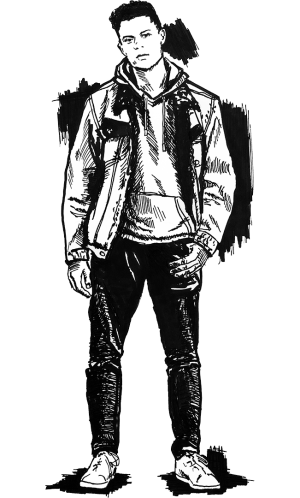 Illustrated James in Black and White