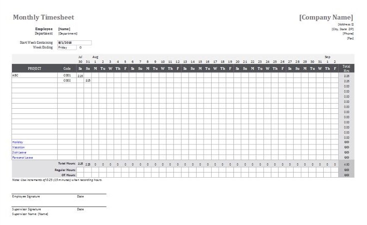 31 Simple Timesheet Templates Doc Pdf Free Premium