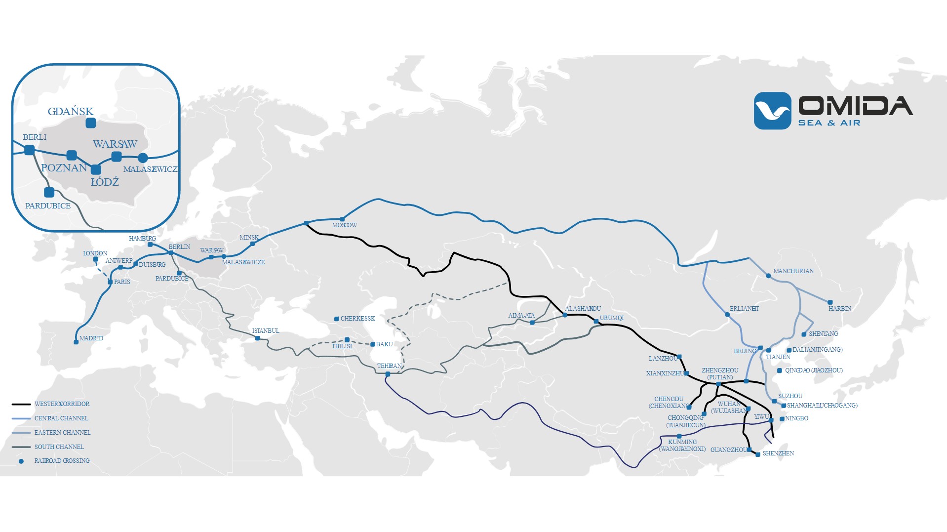 Rail transport - connections with China | Omida Sea And Air S.A.