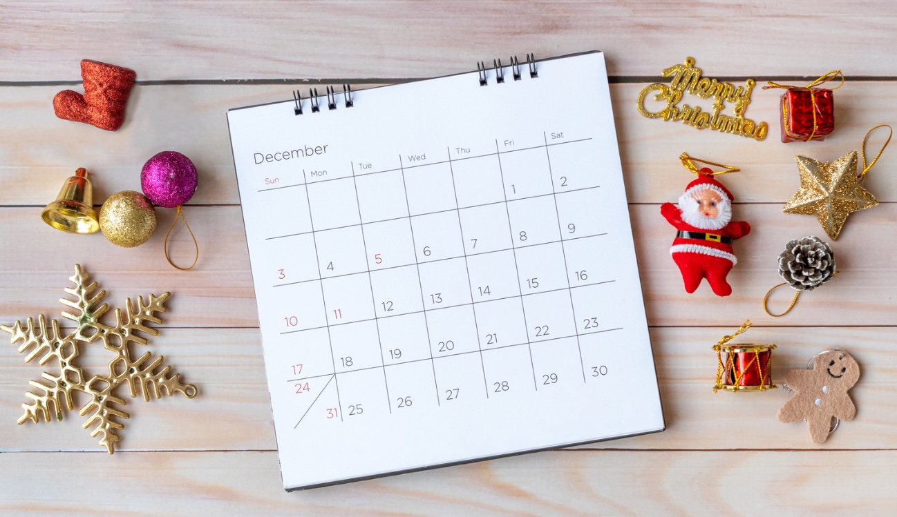 Key holiday dates in December 