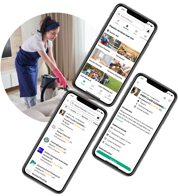 Cleaning services with OfferUp Services UX