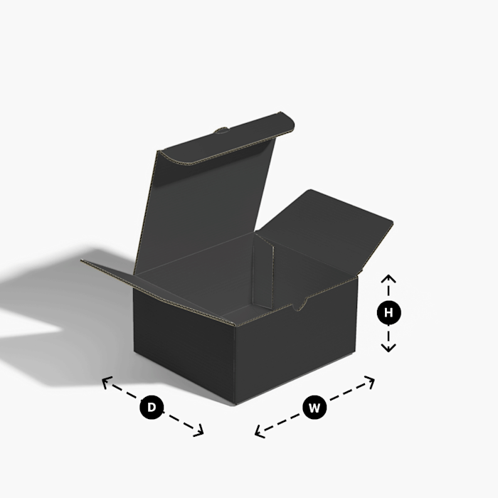 Size chart for self-locking postal boxes. 
