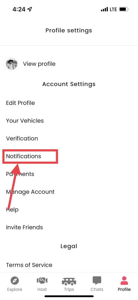 vanly app notifications