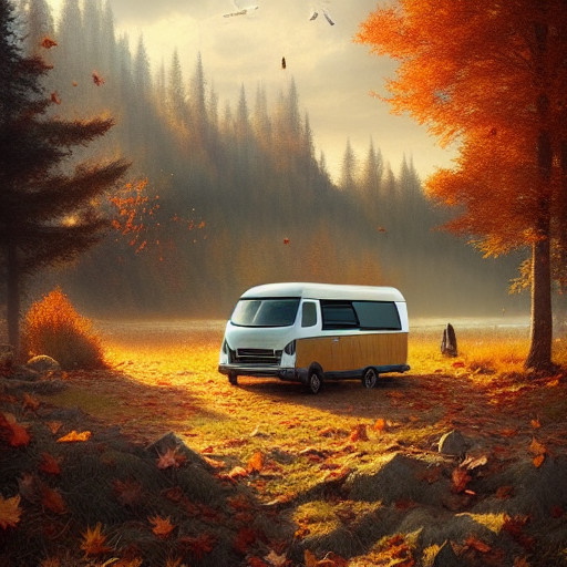 vanlife in the fall art