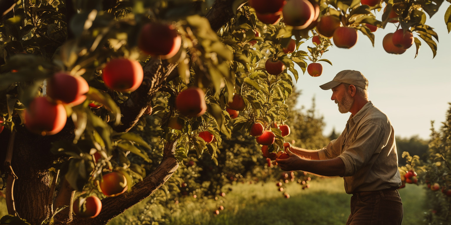 Apple picking in Door County, Wisconsin