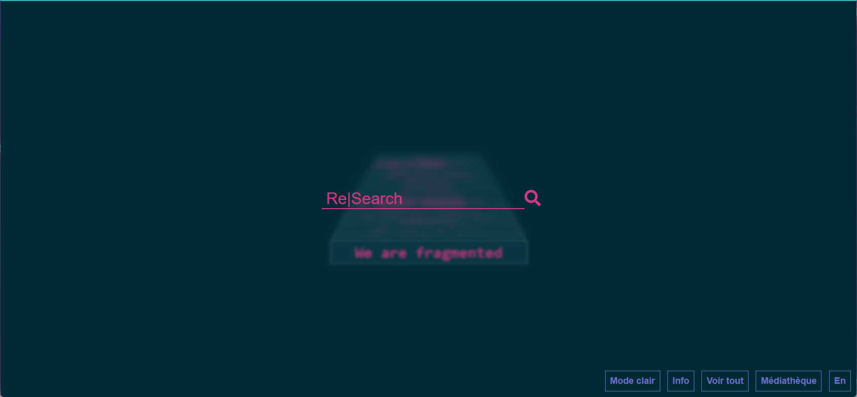 Re|Search Exhibition - Exposition en ligne Montréal - Laboratoire NT2