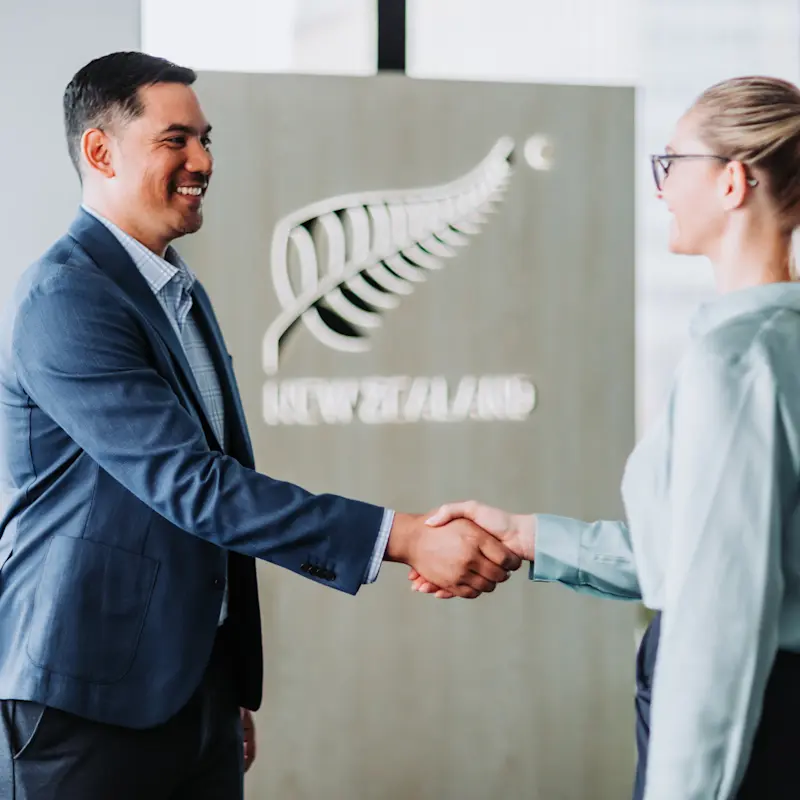 Meeting with a handshake