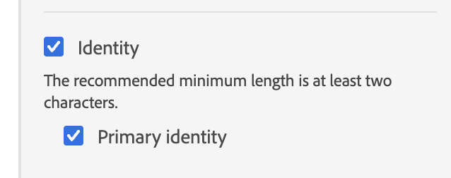Identity Settings