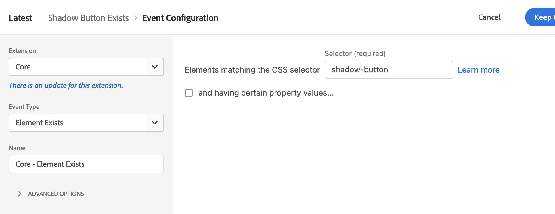 shadow element exists