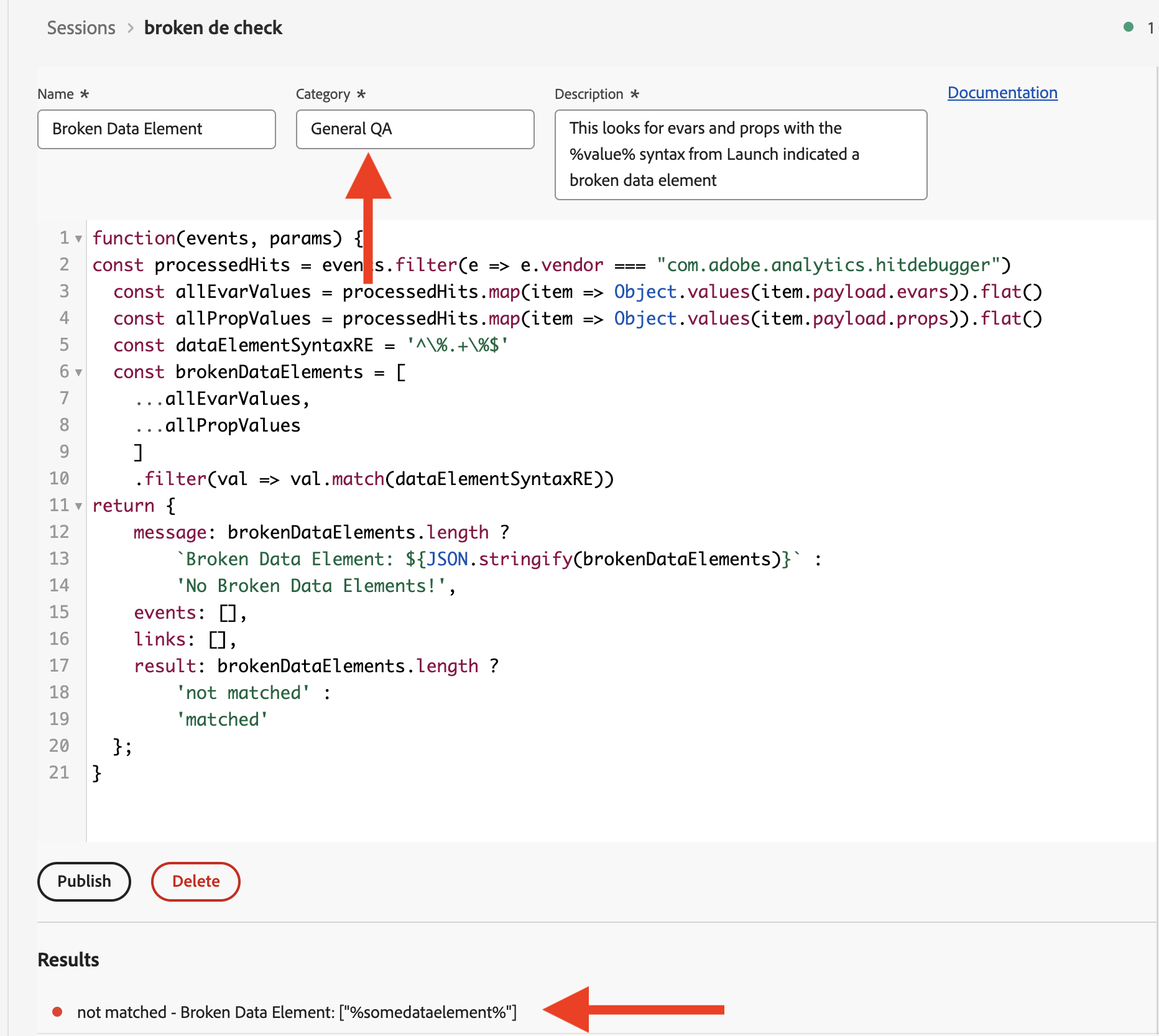 validation function