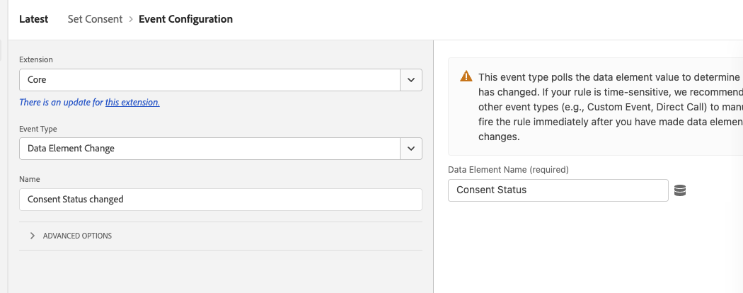 data element change