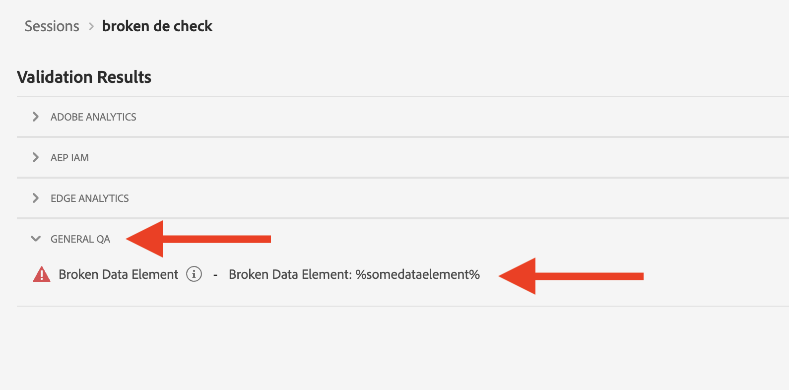 validation results