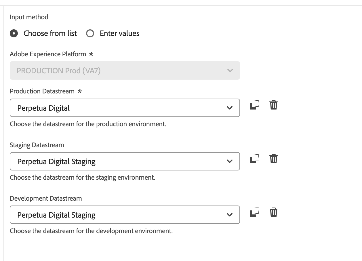 web sdk datastreams