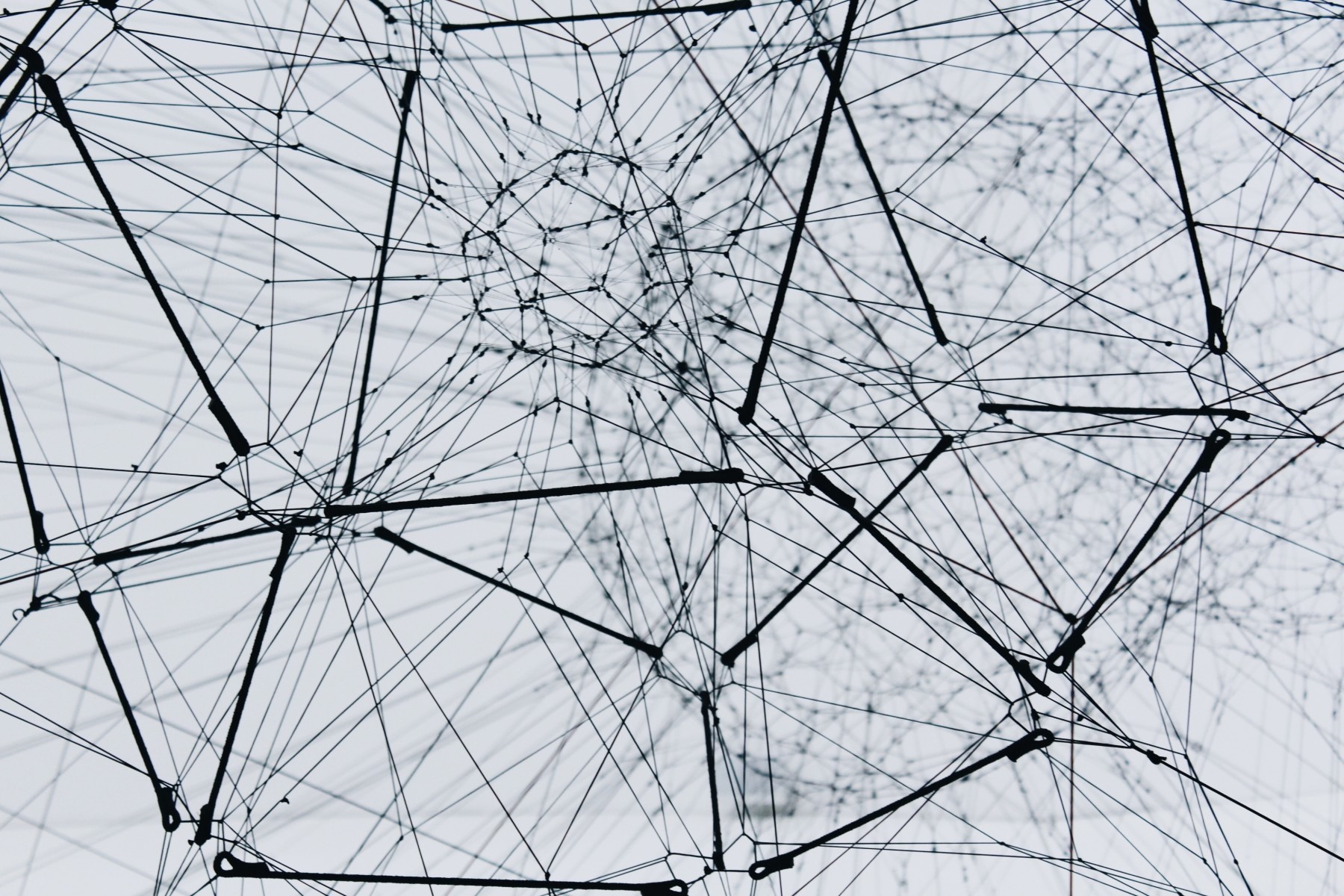An interconnected web of lines between data points