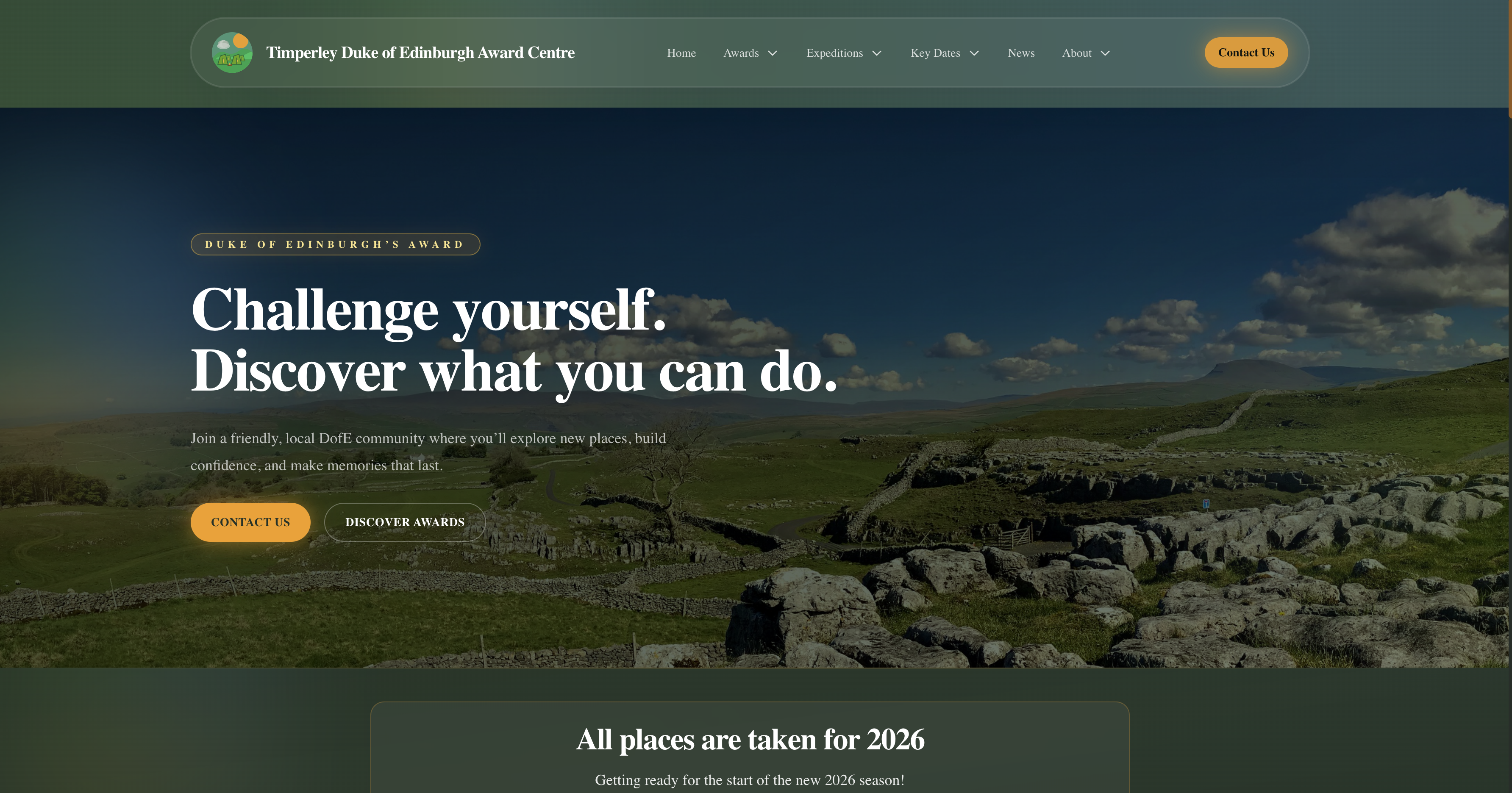 New website homepage