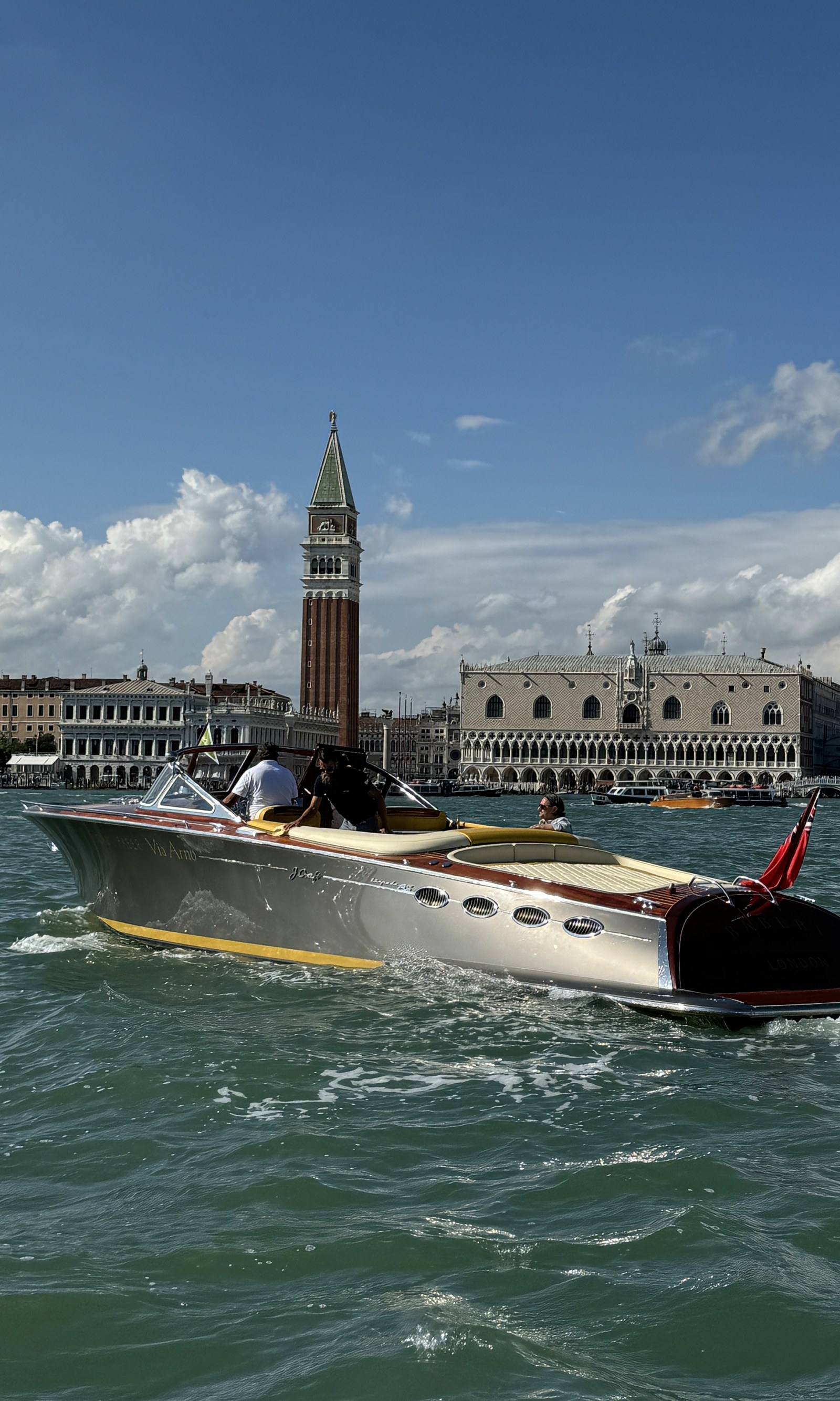 A J Craft Torpedo passing Piazza San Marco in Venice, at home in old-world harbours.