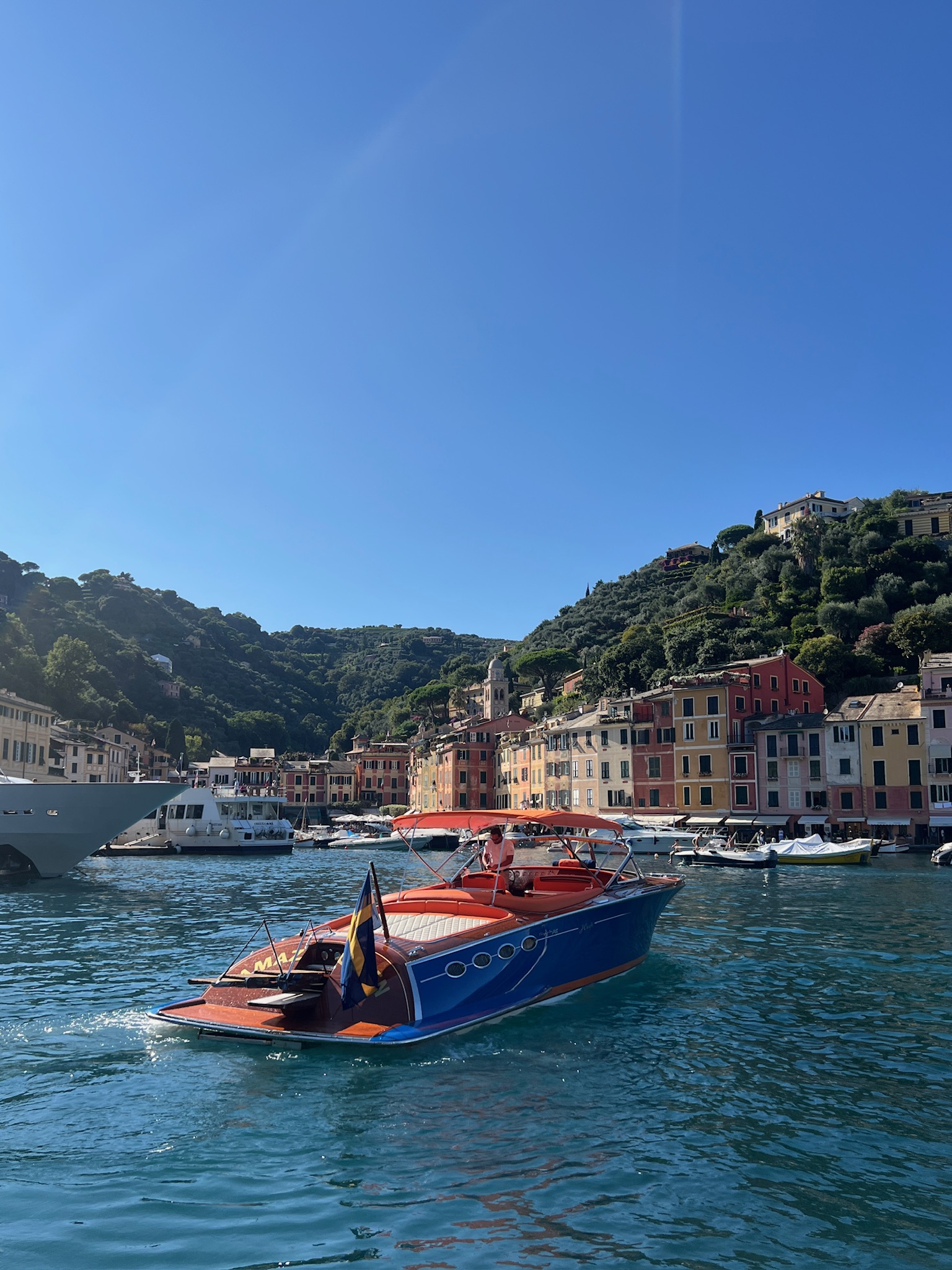 Amazon Queen in Portofino harbour.