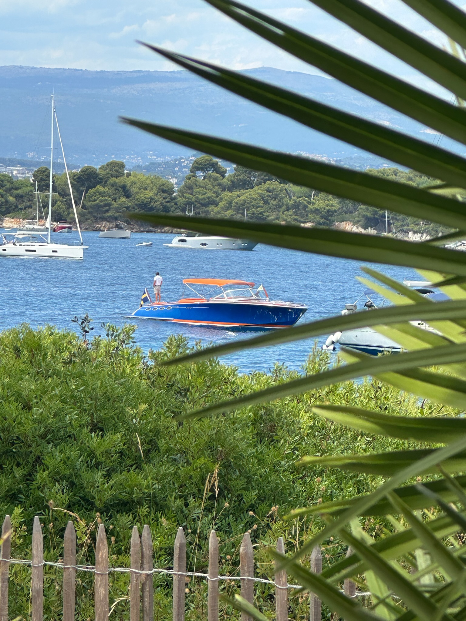 Amazon Queen in Cannes in front of the Lérins Islands