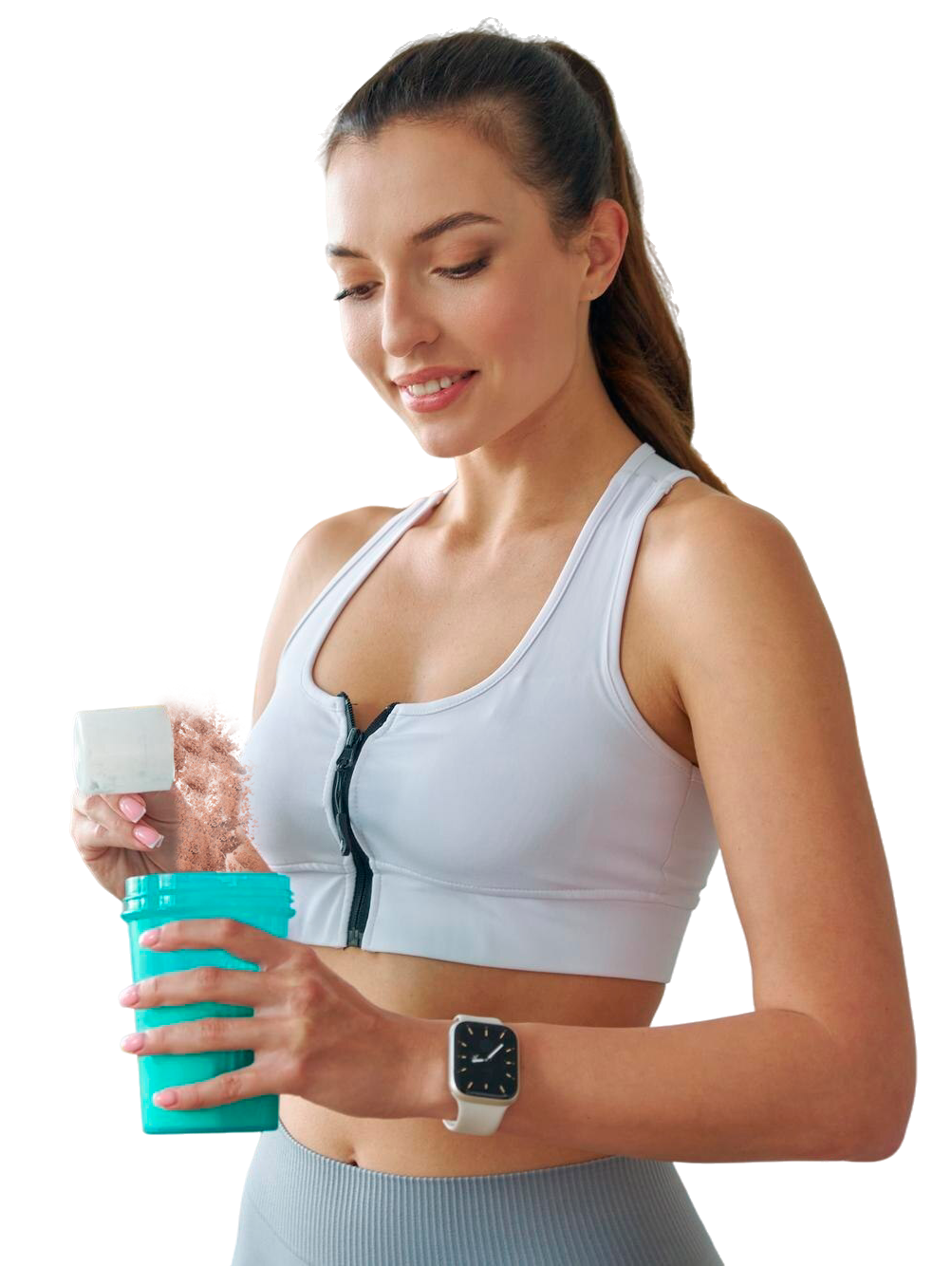 woman preparing a shaker