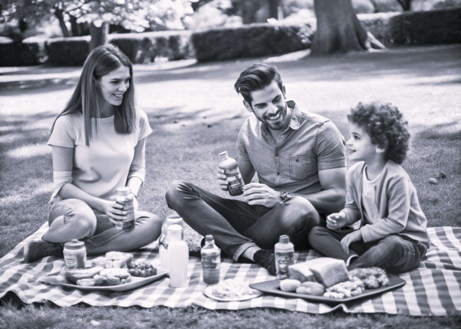 a family having a picnic