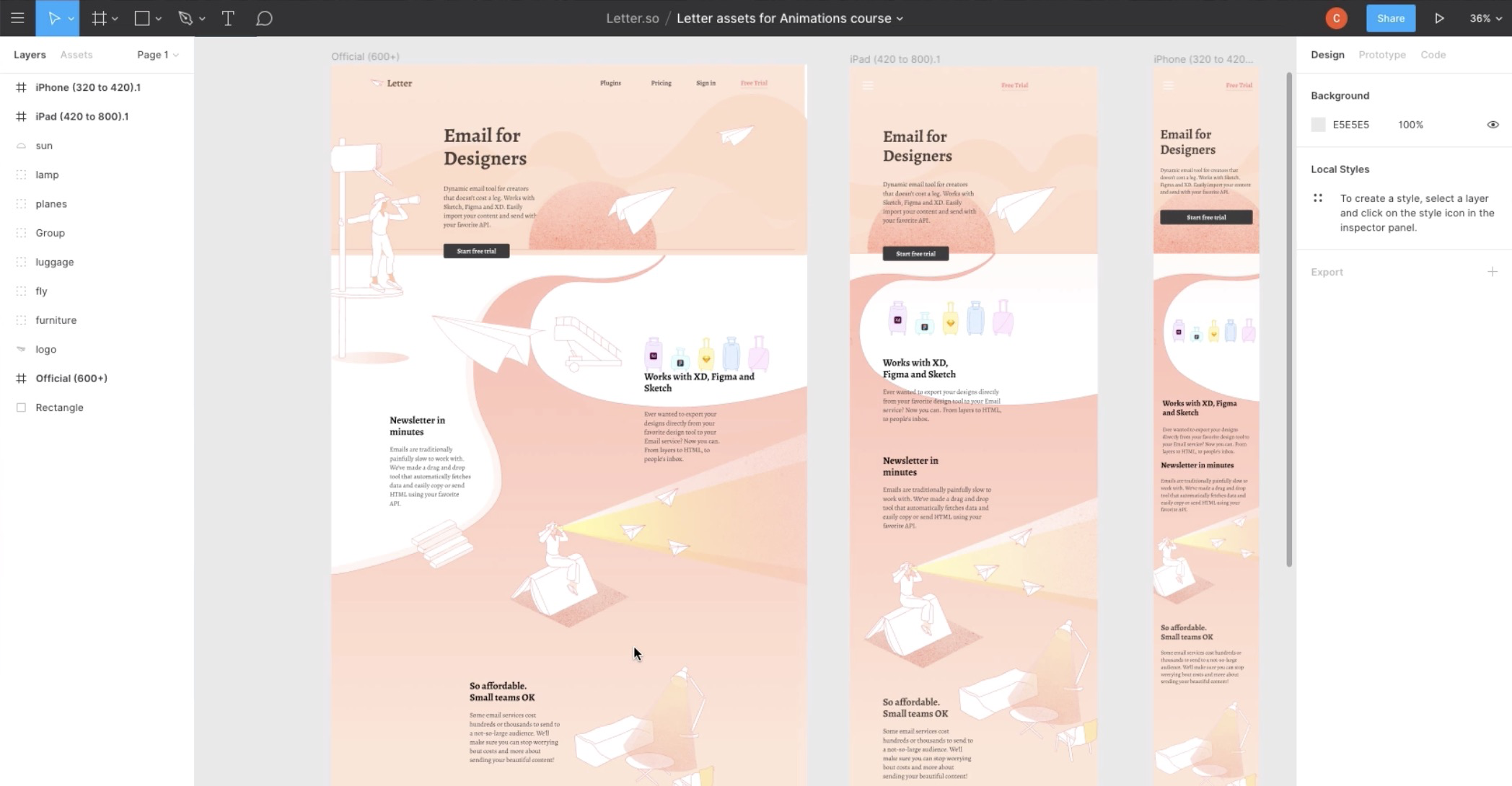 responsive design animation