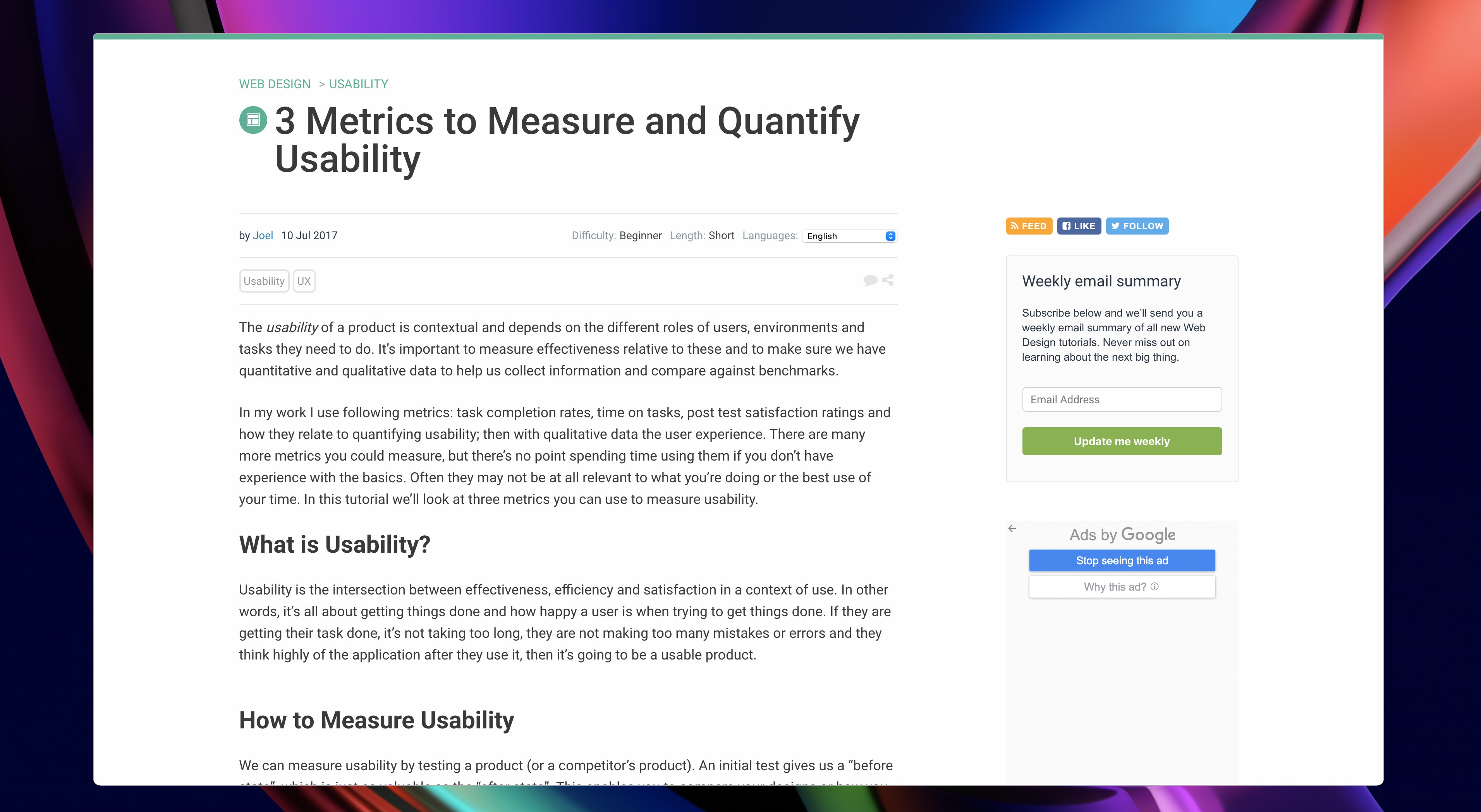 Usability Metrics UX Design Handbook Design+Code