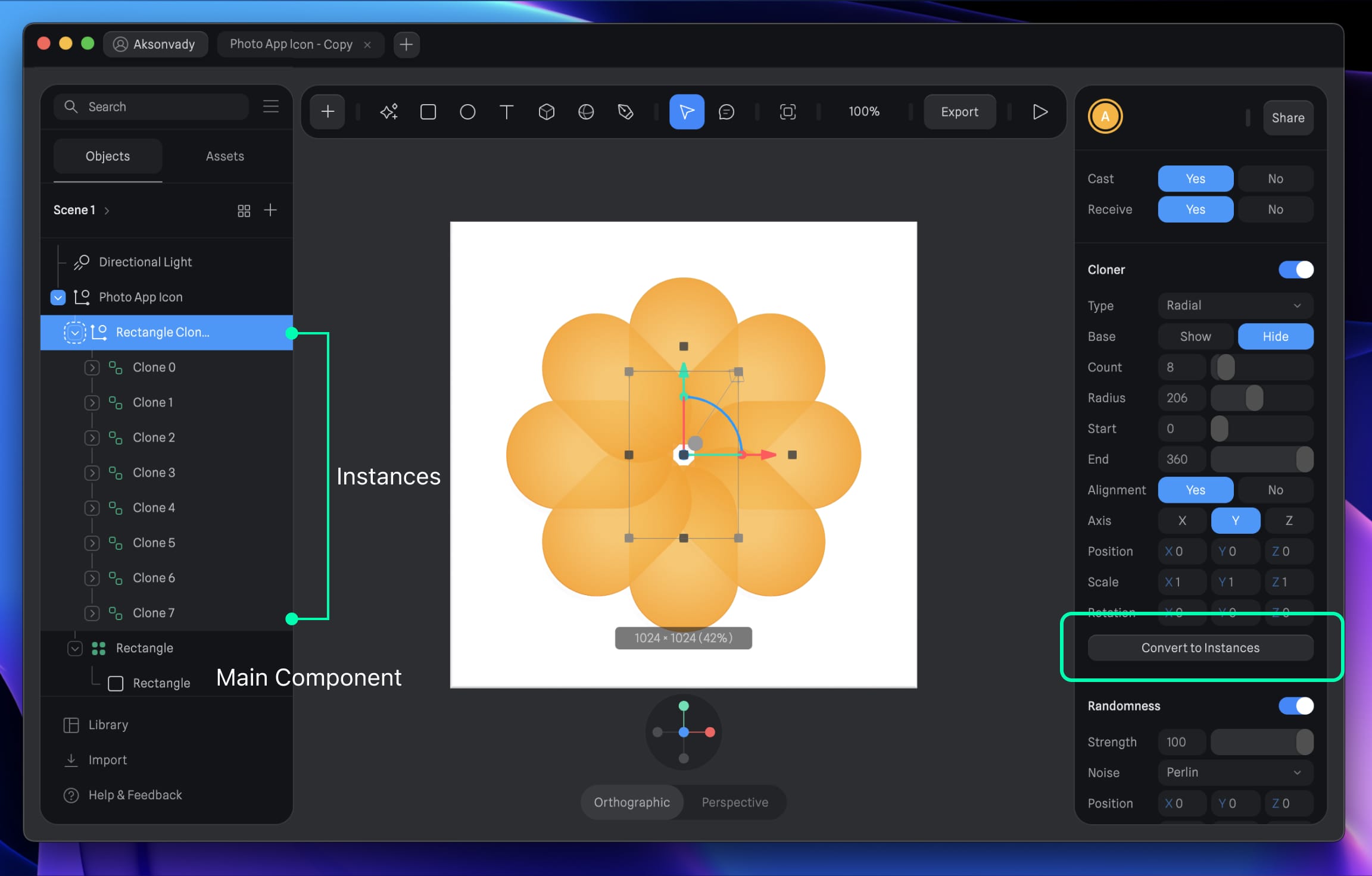 Create a visionOS App Icon image 8